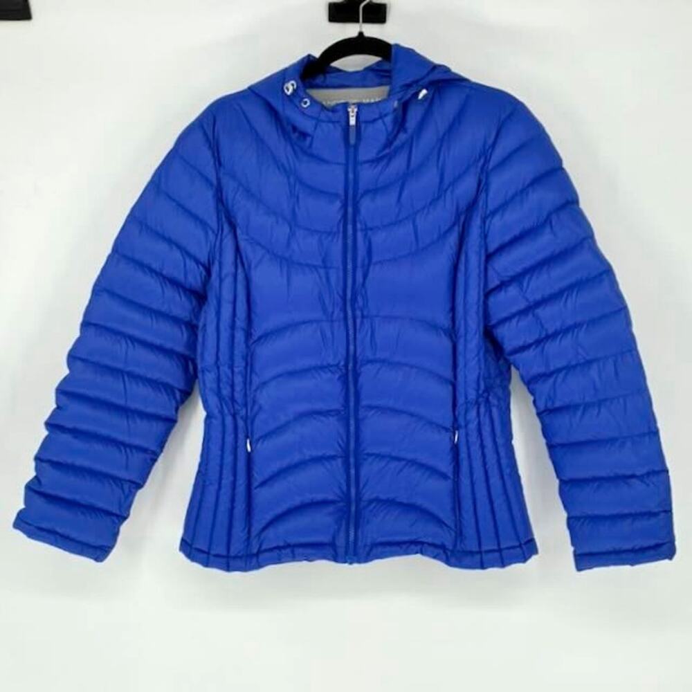 Andrew Marc Women's Royal Blue Packable Lightweight Hooded Down Jacket - XL
